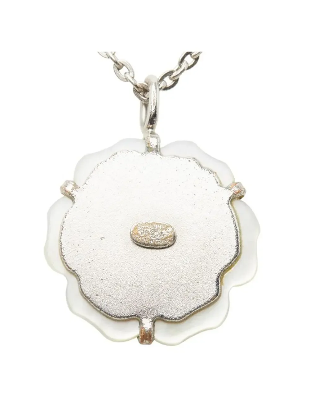 Chanel Cc Logo Pendant Necklace Silver- #299654C53B